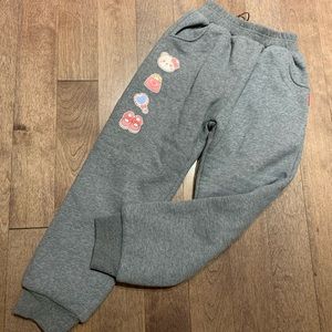 Unisex gray cozy winter sweater pants with cute patterns